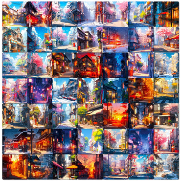 10/30/50pcs INS Kawaii Street Landscape Anime Stickers Aesthetic Scrapbook Laptop Fridge Phone Suitcase Decoration Sticker Toys (ONLINE ORDER ONLY)