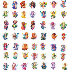 10/30/50PCS Cartoon Flower Fairy PVC Sticker Aesthetic DIY Korean Stationery Decoration Scrapbooking School Supplies for Kids (ONLINE ORDER ONLY)