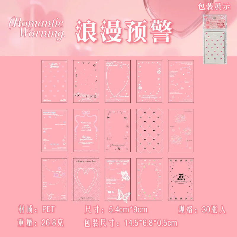 30pcs/pack Korean PET Transparent Sealing Decorative Stickers Cute Sticker for Idol Card Collage Material Journal DIY Decoration (ONLINE ORDER ONLY)