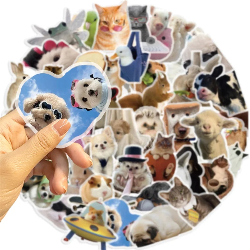 50PCS INS Animal PET Sticker Aesthetic Children's Decoration Scrapbooking Stationery DIY Hand Accounting Supplies for Kids (ONLINE ORDER ONLY)