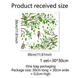 1PCS Window Stickers Leafy Birds Glass Windows Decor Wall Decal for Home Decoration Self Adhesive Electrostatic Mural Wallpapers (Online Order Only)