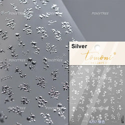 Embroidered Butterfly Flower Colourful Gradient Morning Glory Leaves Self Adhesive Nail Art Stickers Rhinestone Manicure Decals (ONLINE ORDER ONLY)