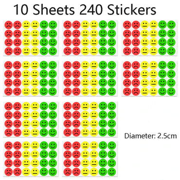 1" Happy Sad Smiling Face Behavior Stickers 120-1200pcs Labels Teachers Classroom School Kids Student Reward Sticker Toys Gifts (ONLINE ORDER ONLY)