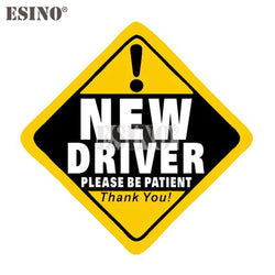 Car Styling Warning Please Be Patient New Driver Decorative Adhesive PVC Waterproof Sticker Whole Body Glass Vinyl Decal (Online Order Only)