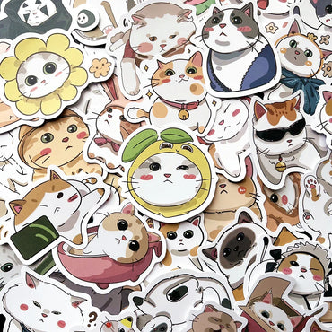 10/50Pcs Chubby Cat Stickers for Bike, Skateboard, Car, Helmet, Notebook, Laptop, Kids Toys (Online Order Only)