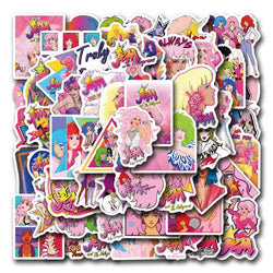55pcs Jem and The Holograms Stickers for Laptop, Phone, Water Bottle, Suitcase, Stationery, Refrigerator (ONLINE ORDER ONLY)