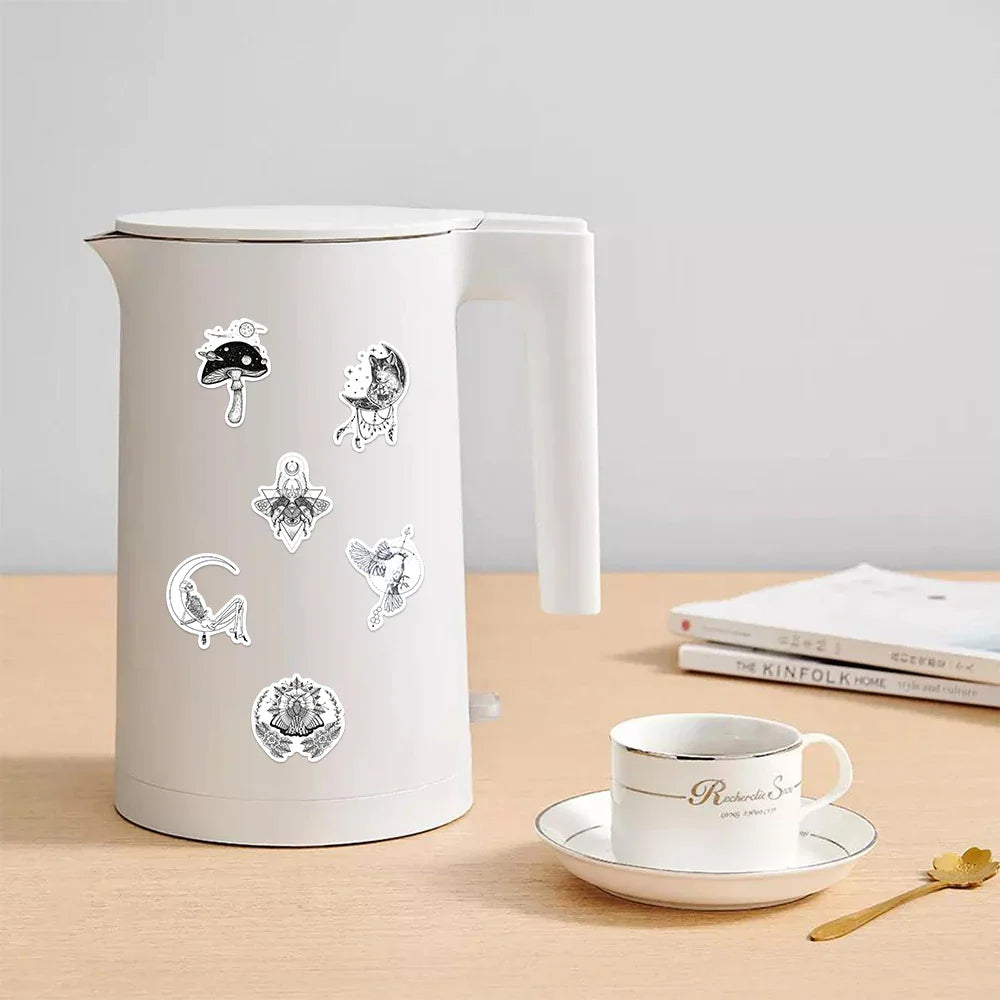 50PCS Black And White Gothic Sticker Art Vintage Classic Suitcase Scrapbook Helmet Laptop Waterproof Gift Cool Toys Decal (ONLINE ORDER ONLY)