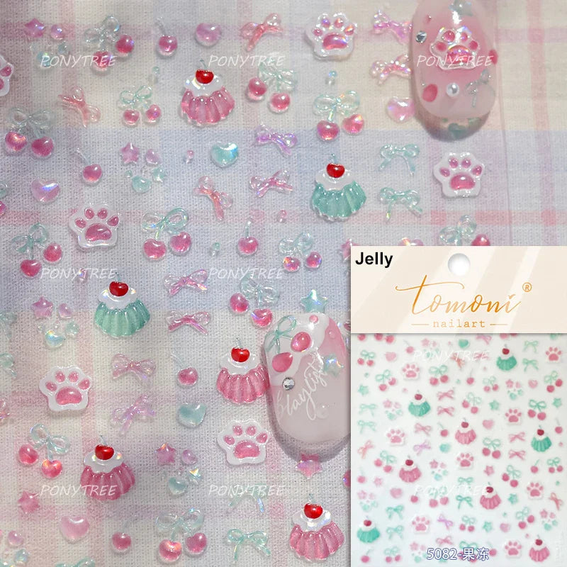 Sweet Cookies Biscuit Snack Delicious Doughnut Savoury Food Bicky Croissant Cheese Pudding Baguette Chic Nail Art Stickers Decal (ONLINE ORDER ONLY)