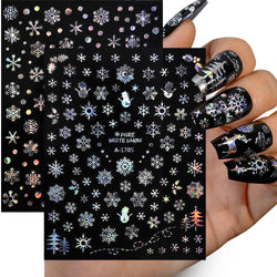 3D Snowflake Nail Art Decals Sliver Bronzing 3D Christmas Nail Art Decoration Self Adhesive Winter Christmas New Year Slides Y2K (ONLINE ORDER ONLY)