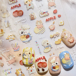 Sweater Glovesvacuum Cup Milk Fallen Leaves Kitten Adhesive Nail Art Stickers Warm Suitpinecone Kitchenware Cat Manicure Decals (ONLINE ORDER ONLY)