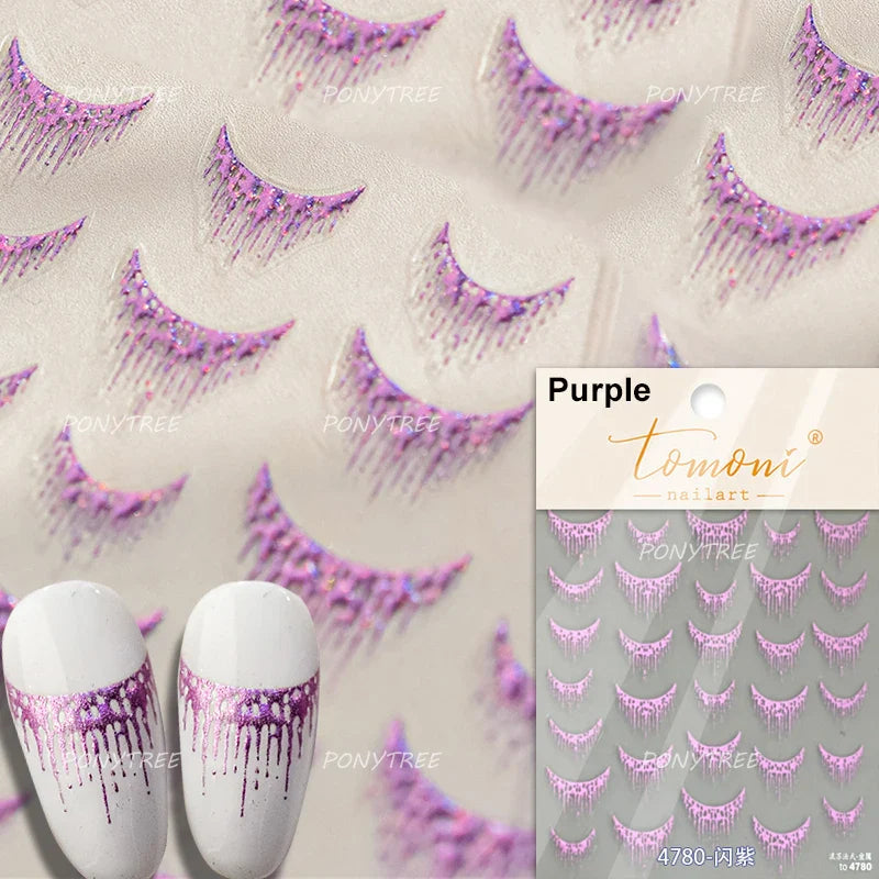 Golden Ink Brush Hot Stamping Irregular Lines Texture Sensation Moon Advanced Feeling Adhesive Nail Art Sticker Manicure Decals (Online Order Only)