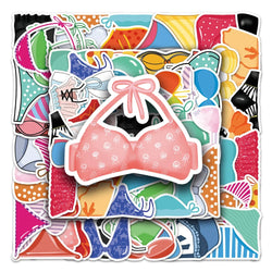 50Pcs Cute Cartoon Waterproof Vinyl Stickers for Skateboard Snowboard (Online Order Only)