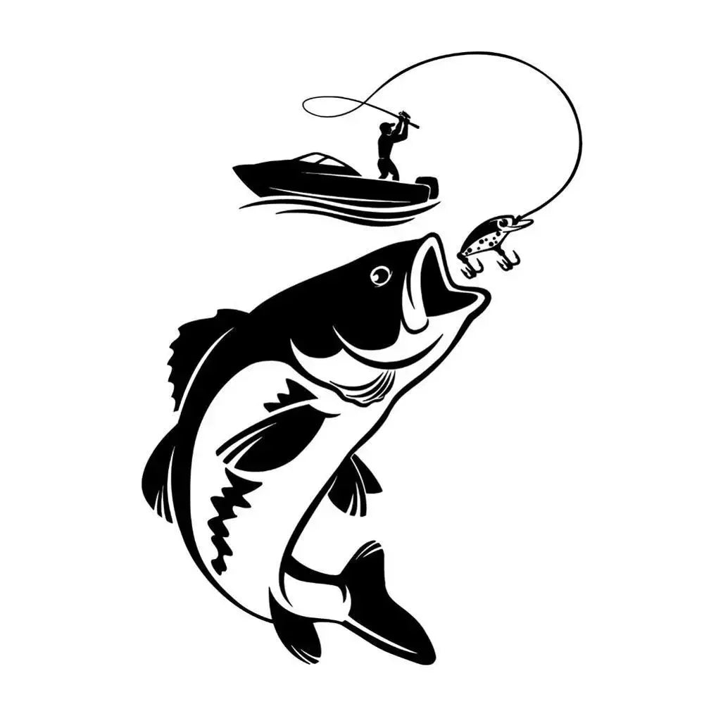 Car Stickers Interesting Fishing Fisherman Fishing on A Fishing Boat Auto Motorcycle Decoration Vinyl Decal (ONLINE ORDER ONLY)