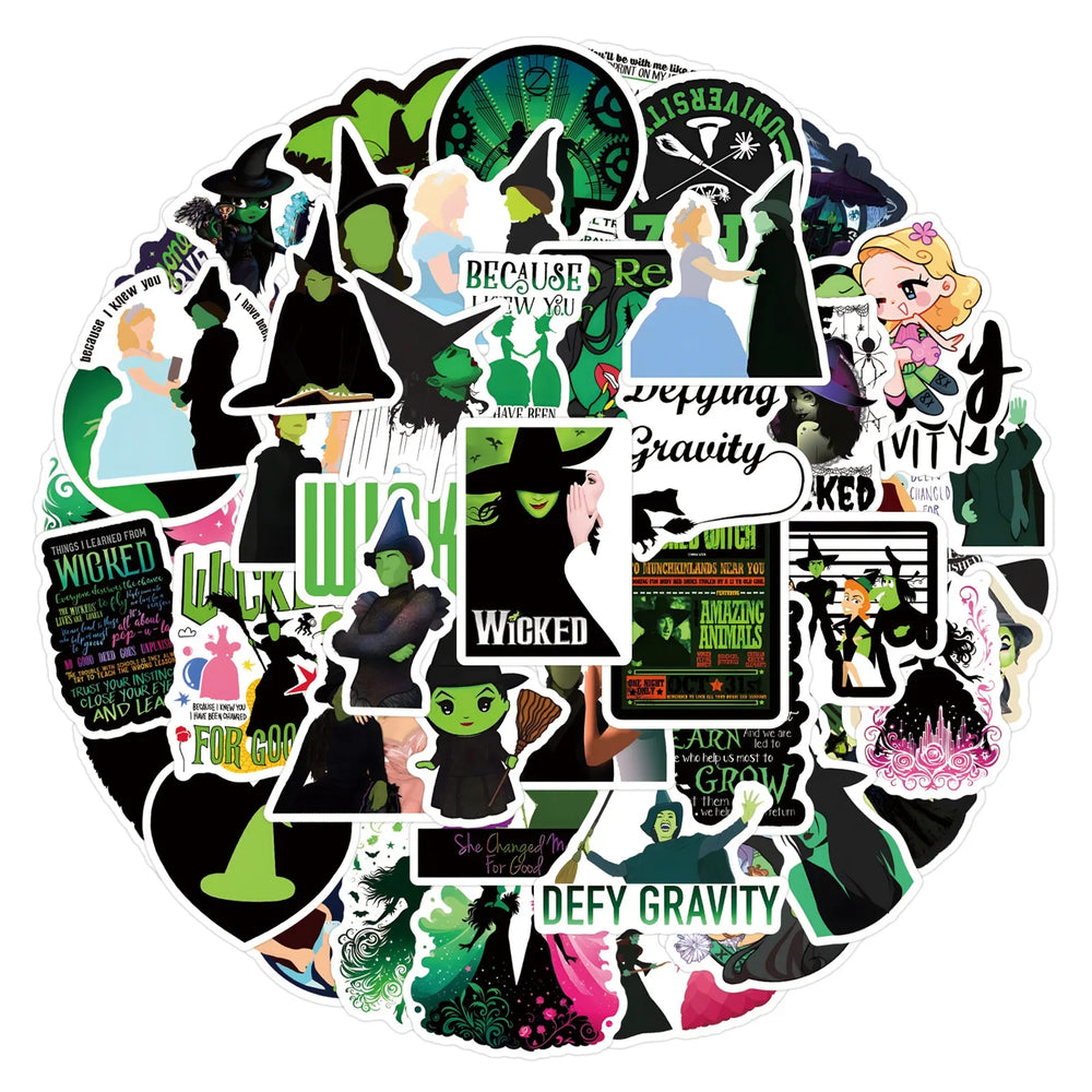 Wicked Witch Stickers Decals for Luggage, Laptop, Phone, Guitar, Bike, Skateboard - 10/30/55PCS (ONLINE ORDER ONLY)