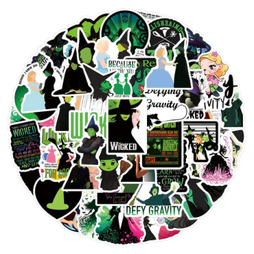 Wicked Witch Stickers Decals for Luggage, Laptop, Phone, Guitar, Bike, Skateboard - 10/30/55PCS (ONLINE ORDER ONLY)