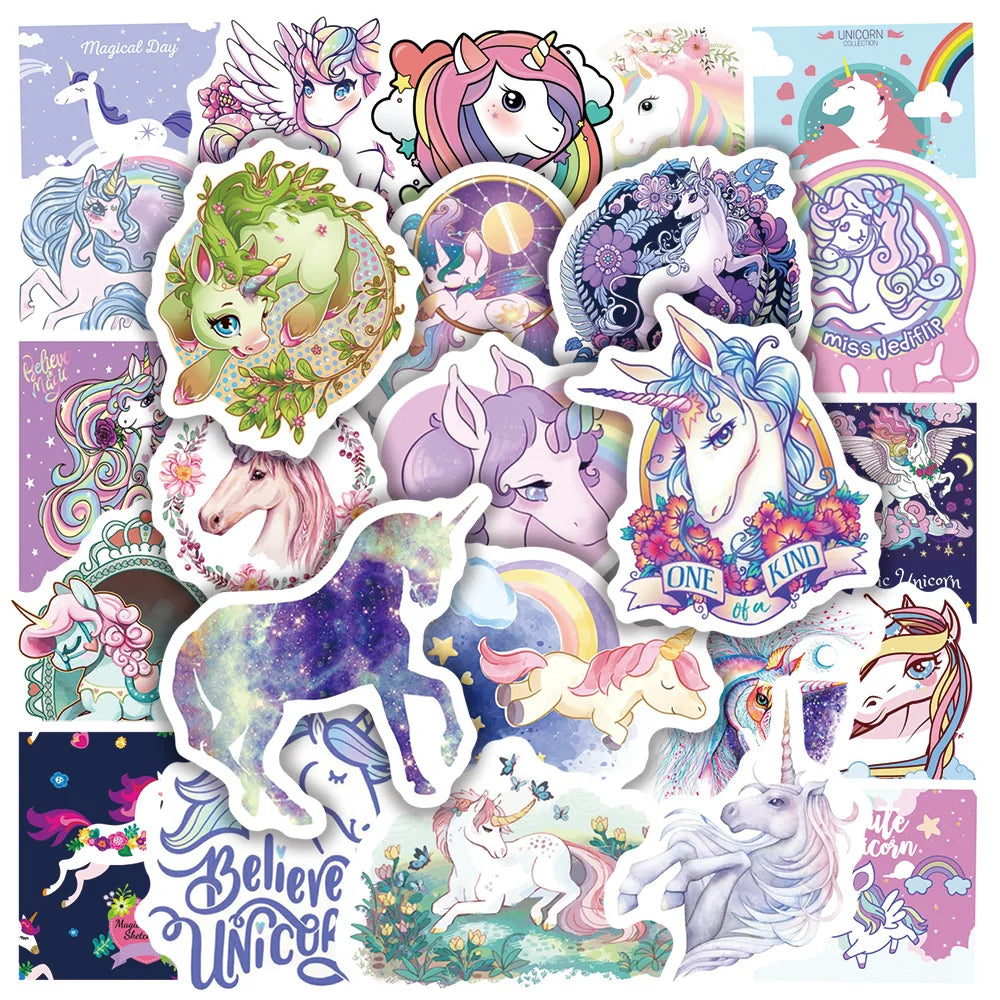 50Pcs Unicorn Fantasy Stickers for Helmet, Wall, DIY Decor (ONLINE ORDER ONLY)