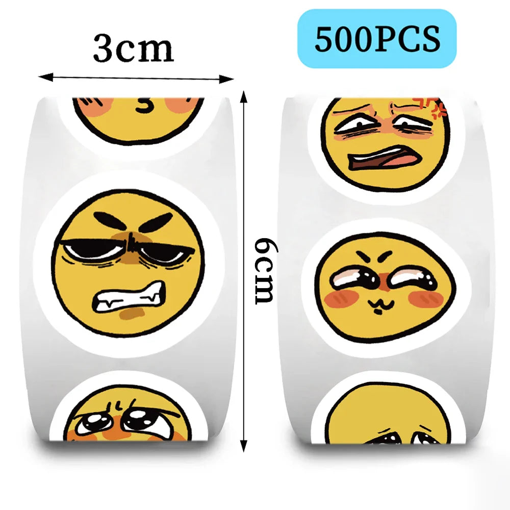 500pcs Little Yellow Face Stickers for Kids School Teacher Reward Sticker Party Decor Small Business Label Scrapbooking Stickers (ONLINE ORDER ONLY)