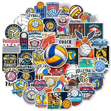 10/50PCS Volleyball Stickers Waterproof Decal Laptop Motorcycle Luggage Snowboard Fridge Car Pegatinas (Online Order Only)