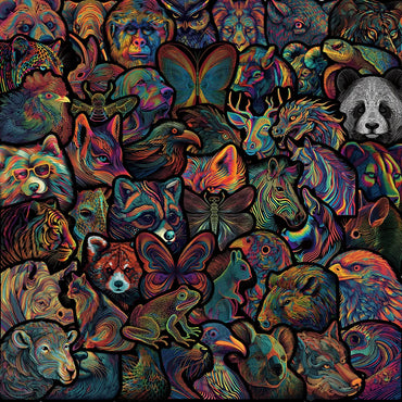 10/30/50PCS Psychedelic Line Animals Cartoon Stickers Novel Decals DIY Skateboard Guitar Laptop Motorcycle Classic Toy Sticker (ONLINE ORDER ONLY)