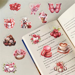 50PCS Kawaii Red Love PET Sticker Aesthetic Decoration Scrapbooking Stationery DIY Hand Accounting Supplies for Kids (ONLINE ORDER ONLY)