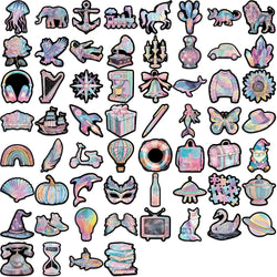 60PCS Colorful Shoes Shells Schoolbags Aesthetics Sticker Waterproof Cartoon Sticker For Desk Refrigerator Computer Phone (Online Order Only)