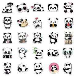 50pcs Cute Cartoon Animals Panda Stickers For Laptop Phone Luggage Guitar Decor Waterproof Graffiti Car Decals Kids Toy (ONLINE ORDER ONLY)
