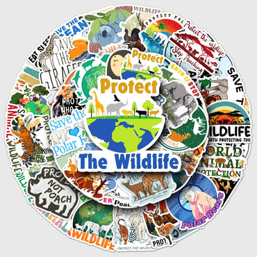 50Pcs Animal Cartoon Waterproof Vinyl Stickers for Skateboard Snowboard (ONLINE ORDER ONLY)