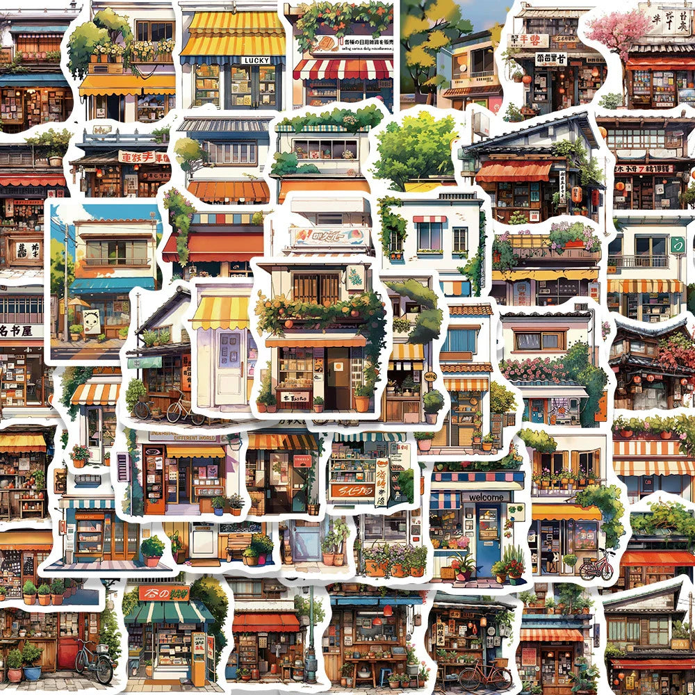 Retro Aesthetic Convenience Store Stickers - 10/30/55pcs for Skateboard, Laptop, Suitcase Decoration (ONLINE ORDER ONLY)