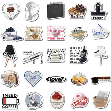 10/25/55pcs Cartoon Ins Style Cute Graffiti Anime Stickers Luggage Diy Skateboard Laptop Helmet Guitar Sticker Decals Toys (ONLINE ORDER ONLY)