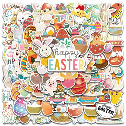 50/100pcs Easter Egg Cartoon Stickers for Car, Laptop, Luggage, Skateboard, Motorcycle, Kid Toys (ONLINE ORDER ONLY)