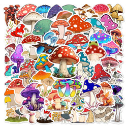 Aesthetic Cartoon Mushroom Stickers for Scrapbooking, Water Bottles, Laptops, Phones - 10/25/50pcs (ONLINE ORDER ONLY)