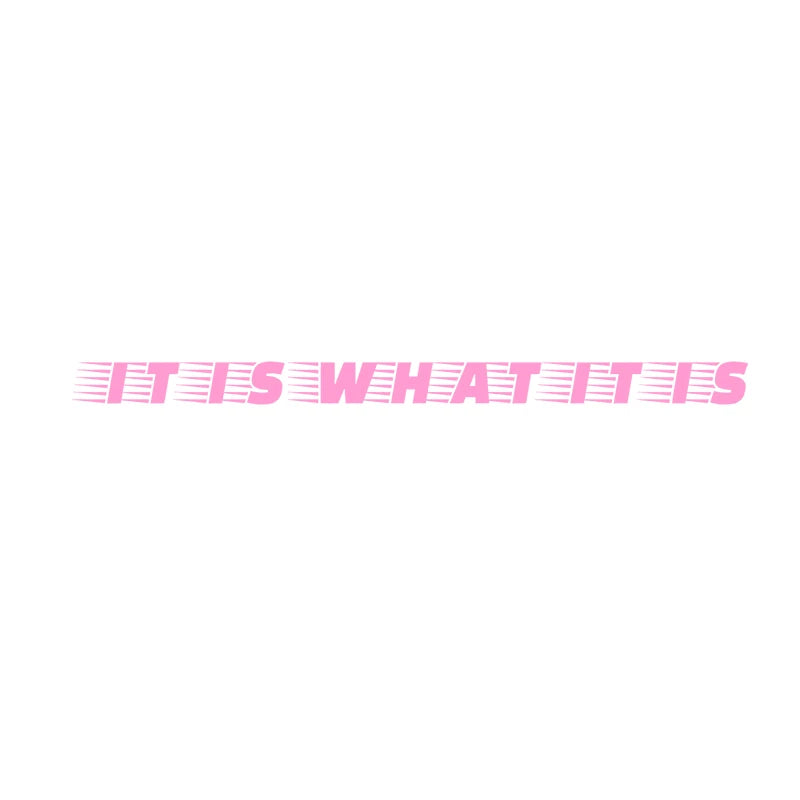 Text It Is What It Is for Car Sticker Decoration Windshield Banner Individuation External Accessories Waterproof Vinyl Decals (ONLINE ORDER ONLY)