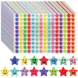 1500 Pcs Glitter Foil Small Star Stickers,15 Designs Happy Face Stickers for Student Reward (ONLINE ORDER ONLY)