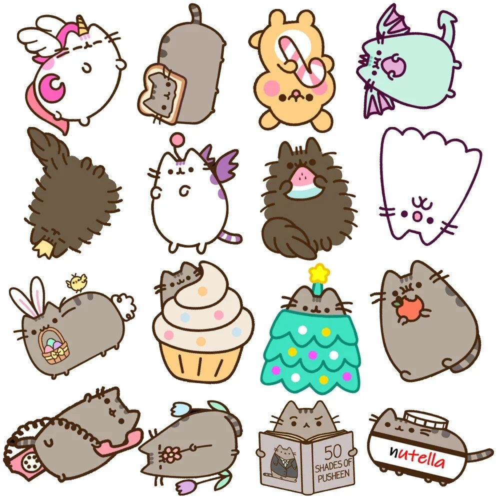 10/30/50PCS Kawaii Chunky Cat Stickers Cute Decals Kids Toy PVC Waterproof Phone Diary Suitcase Skateboard Bike Car Sticker Gift (ONLINE ORDER ONLY)