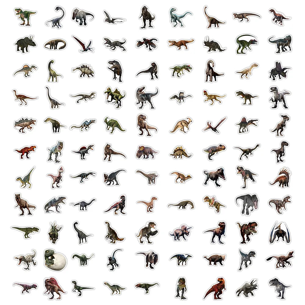 10/30/50/100PCS Jurassic Dinosaur Stickers Realistic Animals Decals DIY Notebook Skateboard Phone Laptop Bike Graffiti Kids Toys (ONLINE ORDER ONLY)