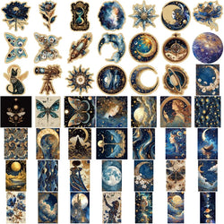 50PCS Gorgeous Universe PVC Sticker Aesthetic DIY Children's Decoration Scrapbooking Stationery Hand Accounting Tool Supplies (ONLINE ORDER ONLY)