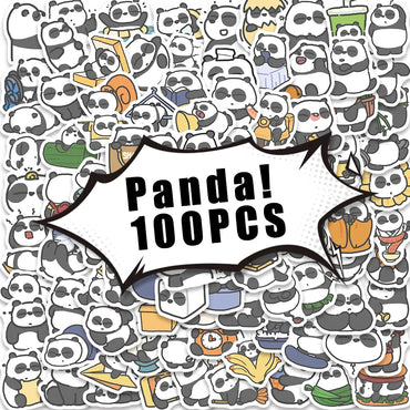 100PCS Plump Panda Cartoon Stickers Waterproof Decals for Bike, Bottle, Suitcase, Laptop, Gifts (ONLINE ORDER ONLY)