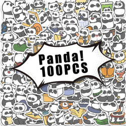 100PCS Plump Panda Cartoon Stickers Waterproof Decals for Bike, Bottle, Suitcase, Laptop, Gifts (ONLINE ORDER ONLY)