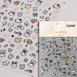Line Cat Dog Bear Rabbit Chicken Animals Apple Cherry Cake Bowknot Butterfly Balloon Rainbow Nail Art Stickers Manicure Decals (ONLINE ORDER ONLY)