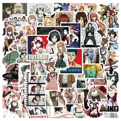 50pcs Steins;Gate Anime Stickers for Laptop, Phone, Suitcase, Water Bottle, Scooter, Refrigerator (Online Order Only)