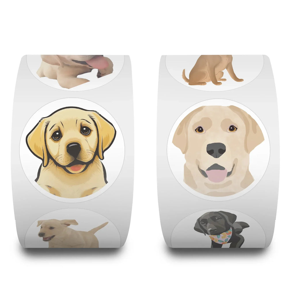 100-500pcs 1inch Animal Dog Stickers Roll for Envelope Praise Reward Student Label Stationery Seal Lable Child Toy Gift (ONLINE ORDER ONLY)