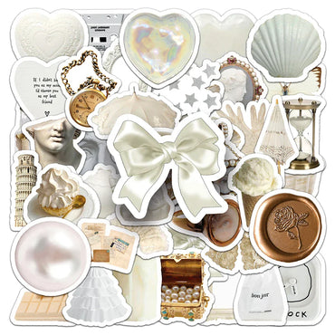 Cute White Cartoon Stickers 10/30/50pcs for Skateboard, Suitcase, Fridge, Bike, Phone, DIY Gifts (ONLINE ORDER ONLY)