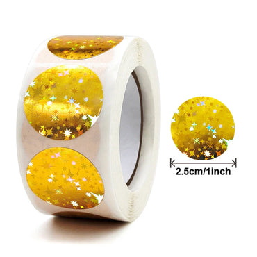 100-500pcs Round Gold Sticker Birthday Wedding Party Decor Gift Seal Sticker Envelope Invitation Letter Seal Lables (Online Order Only)