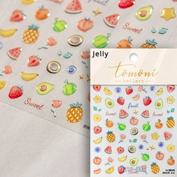Colorful Food Pudding Alkali Water Bowknot Cream Fork Cup Bread Jelly Fruit Cartoon Cake Relief Nail Art Sticker Manicure Decals (ONLINE ORDER ONLY)
