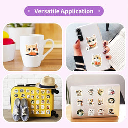 10/30/50PCS Kawaii Oil Painting Cat Sticky PVC Sticker Aesthetic DIY Decoration Scrapbooking Hand Accounting Supplies for Kids (ONLINE ORDER ONLY)