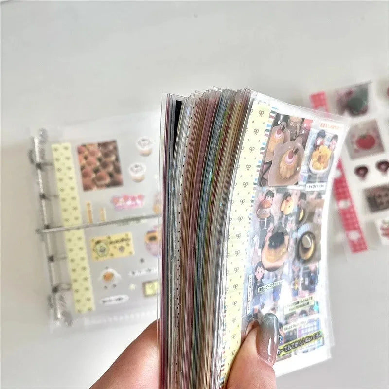 18Pc Set Japanese Y2K Cute Sticker Double Transparent Die cut Sticker Journal Handbook Scrapbooking Decoration Sticker Kids Gift (ONLINE ORDER ONLY)