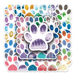 50Pcs Dog Paw Print Cartoon Waterproof Vinyl Stickers for Skateboard Snowboard (ONLINE ORDER ONLY)
