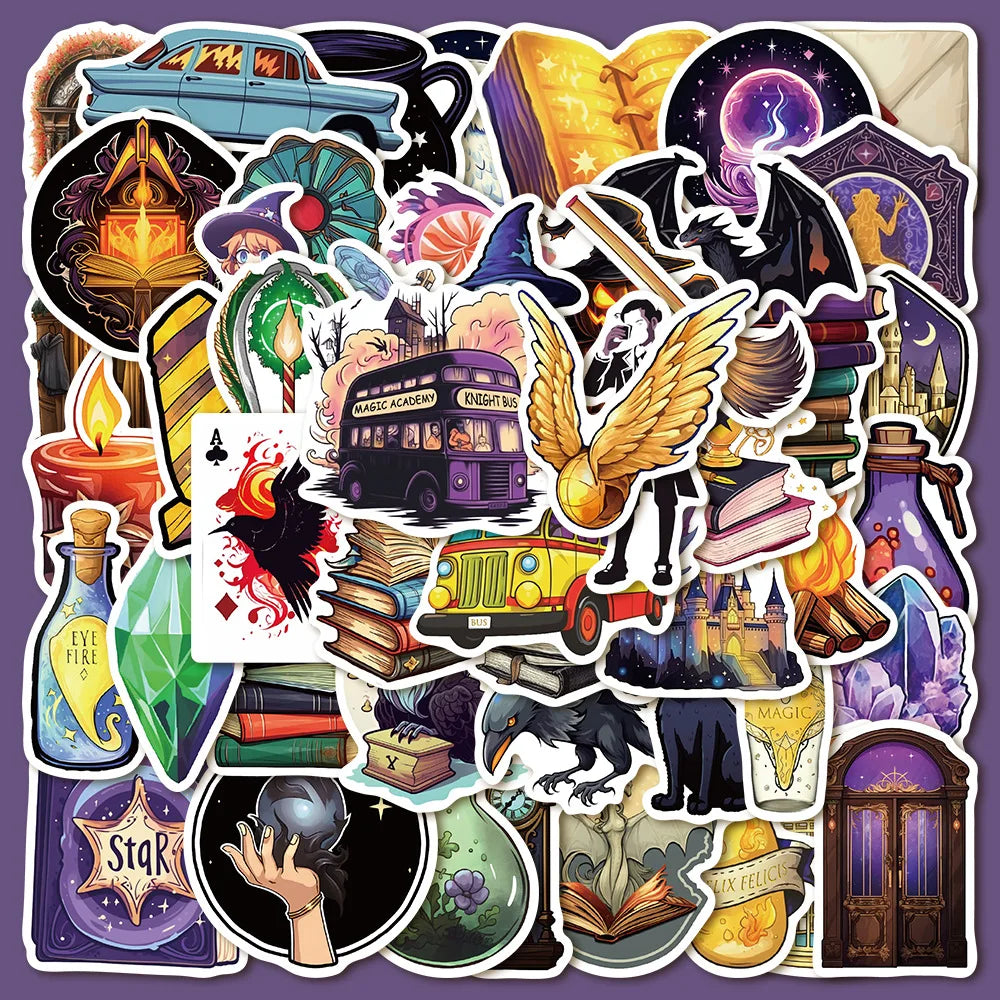 50pcs Magic Academy Graffiti Stickers for Helmets, Desktops, Walls, DIY Decoration Wholesale (ONLINE ORDER ONLY)