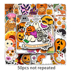 10/30/50PCS Horror Halloween Cartoon Sticker Decals For Notebook Motorcycle Bike Laptop PVC Waterproof Graffiti Stickers Kid Toy (ONLINE ORDER ONLY)