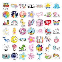 10/30/50/100PCS Mixed VSCO Holographic Laser Cartoon Stickers Aesthetic Luggage Bike Skateboard Cute Girl Gradient Sticker Decal (ONLINE ORDER ONLY)